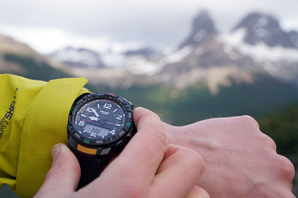 Casio Pro Trek PRT B50 altimeter ABC watch in Patagonia